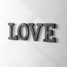 Palavra Decorativa Love Preta