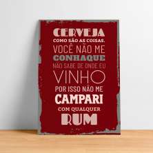 Placa Decorativa Cerveja Como Vinho