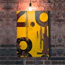 Placa Decorativa Numbers Paint Amarela 30 cm