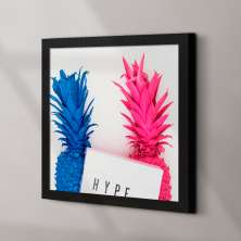 Quadro Decorativo com Moldura Abacaxi Hype Preto