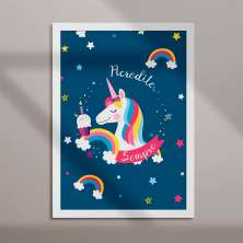 Quadro Decorativo com Moldura Acredite Sempre Branco e Azul