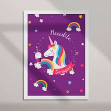 Quadro Decorativo com Moldura Acredite Sempre Branco e Roxo