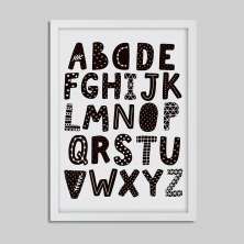 Quadro Decorativo com Moldura Alfabeto Branco