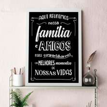 Quadro Decorativo com Moldura Aqui Reunimos Branco