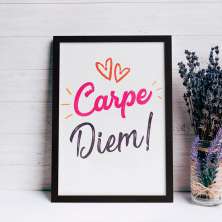 Quadro Decorativo com Moldura Carpe Diem Preto