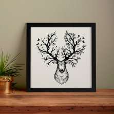 Quadro Decorativo com Moldura Cervo Preto