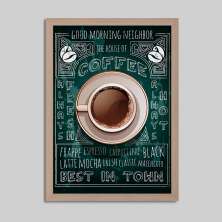 Quadro Decorativo com Moldura Coffee Verde
