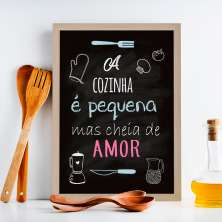 Quadro Decorativo com Moldura Cozinha Pequena Bege