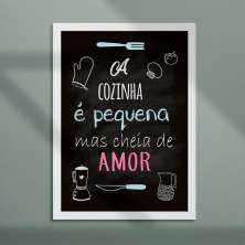 Quadro Decorativo com Moldura Cozinha Pequena Branco