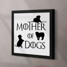 Quadro Decorativo com Moldura Dogs Preto