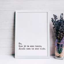 Quadro Decorativo com Moldura Eu Branco