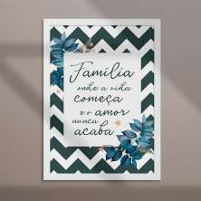 Quadro Decorativo com Moldura Família Branco