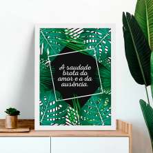 Quadro Decorativo com Moldura Folhagens Botânicas Branco