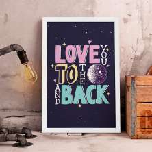 Quadro Decorativo com Moldura Love You Branco