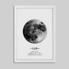 Quadro Decorativo com Moldura Lua Branco