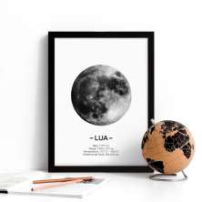 Quadro Decorativo com Moldura Lua Preto
