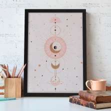 Quadro Decorativo com Moldura Lunar Preto