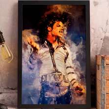 Quadro Decorativo com Moldura MJ Aquarela Preto