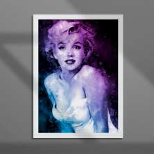 Quadro Decorativo com Moldura Marilyn Aquarela Branco