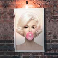 Quadro Decorativo com Moldura Marilyn Bubble Branco