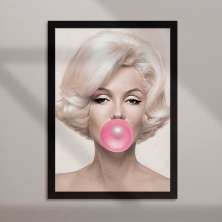 Quadro Decorativo com Moldura Marilyn Bubble Preto