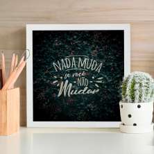 Quadro Decorativo com Moldura Mudança Branco