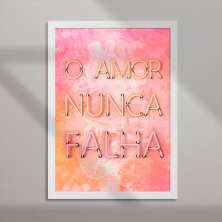 Quadro Decorativo com Moldura Nunca Falha Branco