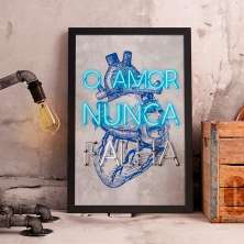 Quadro Decorativo com Moldura Nunca Falha Preto