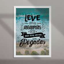 Quadro Decorativo com Moldura Pegadas Branco