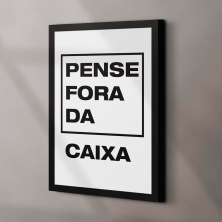 Quadro Decorativo com Moldura Pense Preto