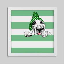 Quadro Decorativo com Moldura Pets Laço Branco