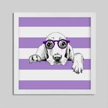 Quadro Decorativo com Moldura Pets Miope Branco