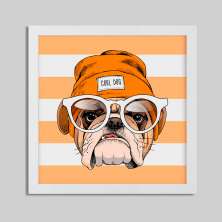 Quadro Decorativo com Moldura Pets Toca Branco