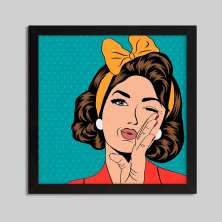 Quadro Decorativo com Moldura Pin up Preto