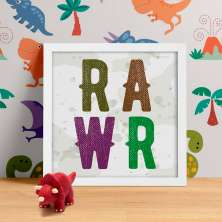Quadro Decorativo com Moldura Rawr Branco