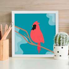 Quadro Decorativo com Moldura Relax Pássaro Branco