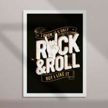 Quadro Decorativo com Moldura Rock Branco