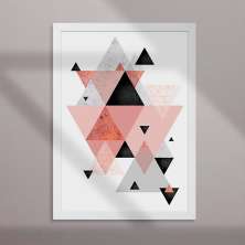 Quadro Decorativo com Moldura Rose Gold Branco