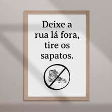 Quadro Decorativo com Moldura Sapatos Bege