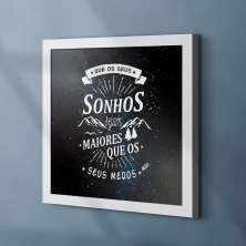Quadro Decorativo com Moldura Seus Sonho Branco
