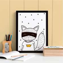 Quadro Decorativo com Moldura Super Gato Preto