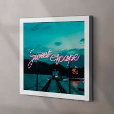 Quadro Decorativo com Moldura Sweet Escape Branco