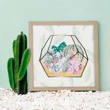 Quadro Decorativo com Moldura Terrarium IV Bege