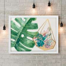 Quadro Decorativo com Moldura Terrarium V Branco