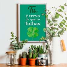 Quadro Decorativo com Moldura Trevo Branco