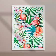 Quadro Decorativo com Moldura Tropical Branco