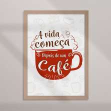 Quadro Decorativo com Moldura Vida Começa Bege
