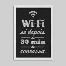 Quadro Decorativo com Moldura Wi-Fi Branco
