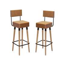 Kit 02 Bancos Banquetas Pés Palito Barcelona Courissimo Amarula - Salaone