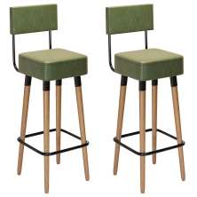 Kit 2 Banquetas para Bancada Estofada Bariloche Verde
